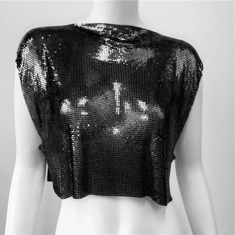 Camiseta sin mangas con pedrería