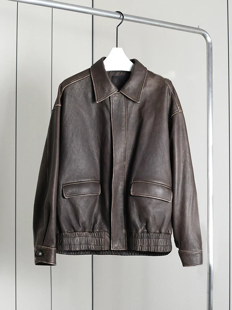 Chaqueta oversize de estilo retro desgastada