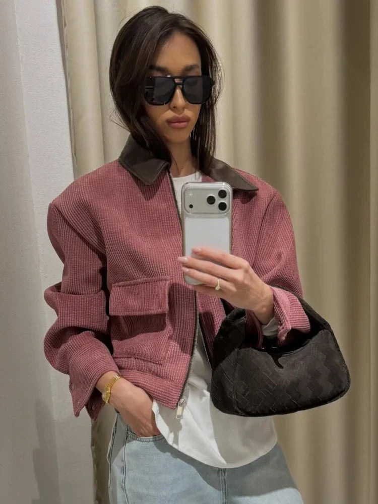 Chaqueta urbana suave con cremallera