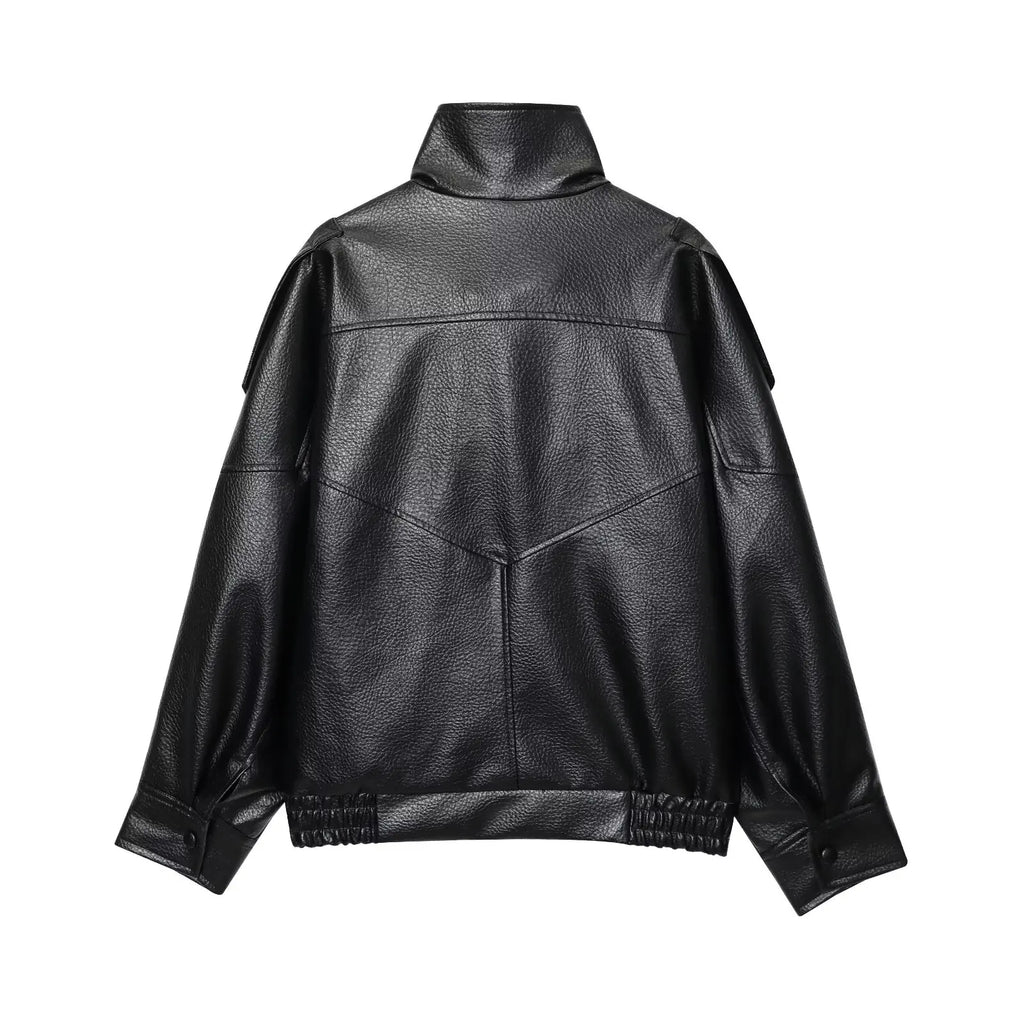 Chaqueta de cuero negro