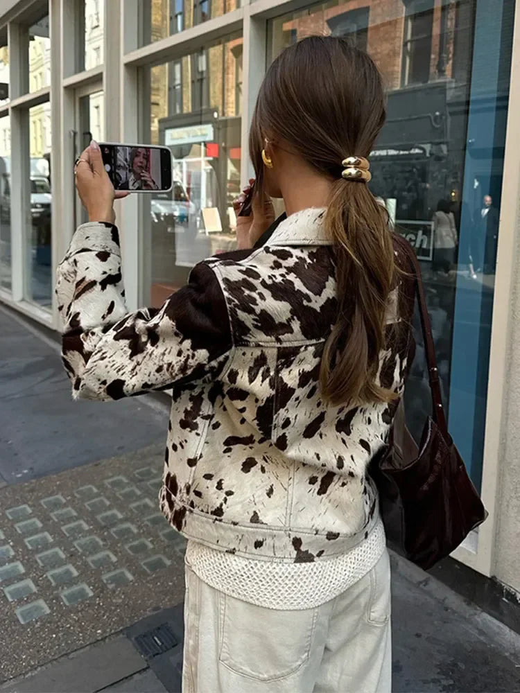 Chaqueta estampada de lunares