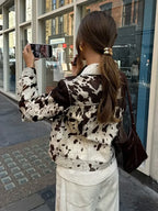 Chaqueta estampada de lunares