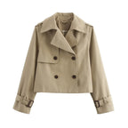 Chaqueta corta vintage de doble botonadura