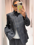 Chaqueta blazer con estampado irregular