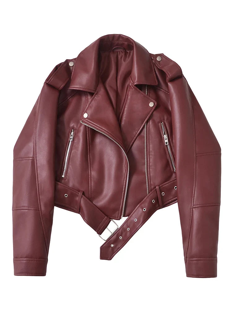 Chaqueta motera con cinturón