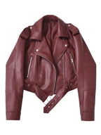 Chaqueta motera con cinturón