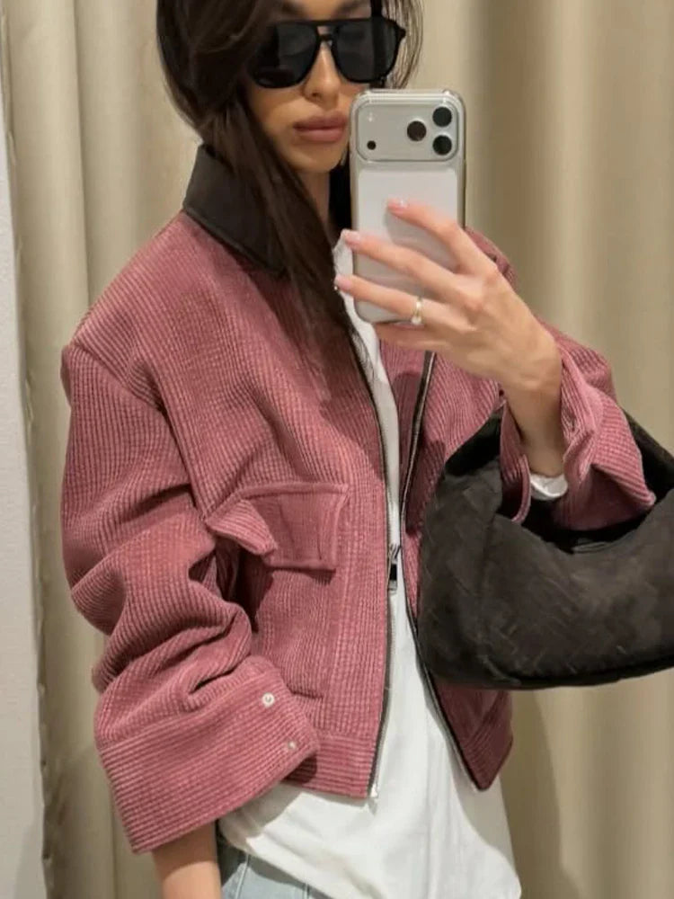 Chaqueta urbana suave con cremallera