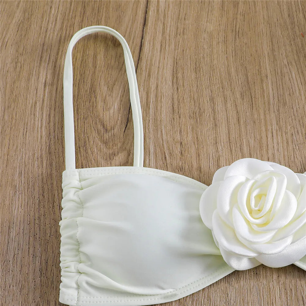 Bikini bandeau con estampado floral