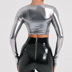 Top de charol brillante