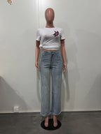 Vaqueros Rhinestone Denim