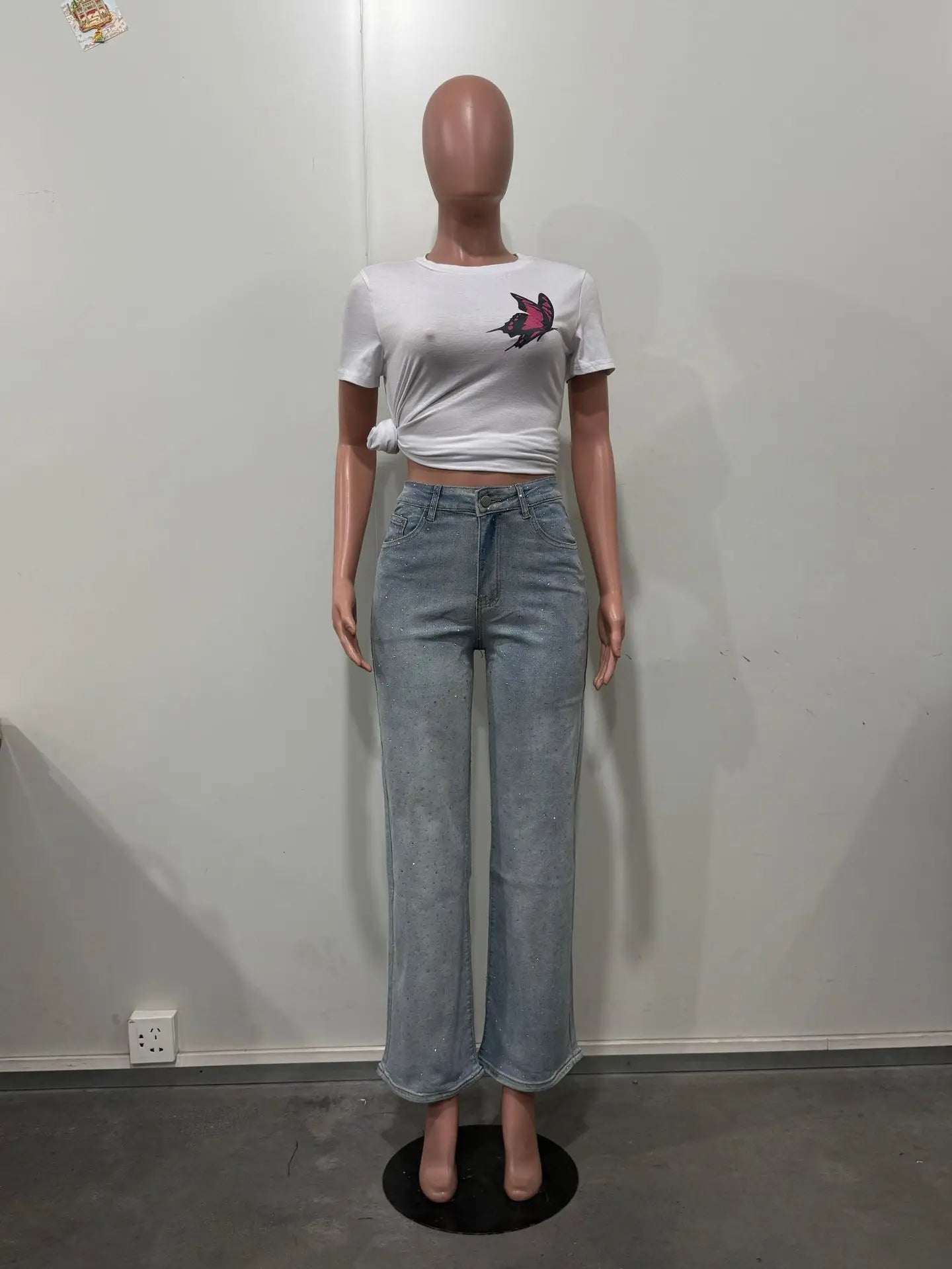 Vaqueros Rhinestone Denim