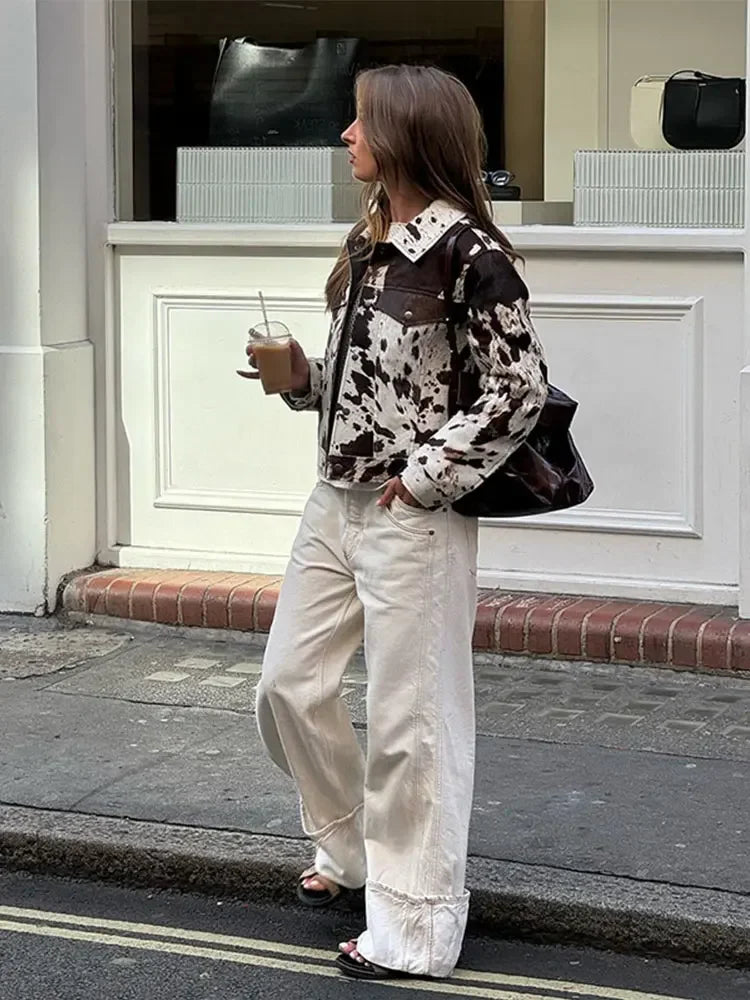 Chaqueta estampada de lunares
