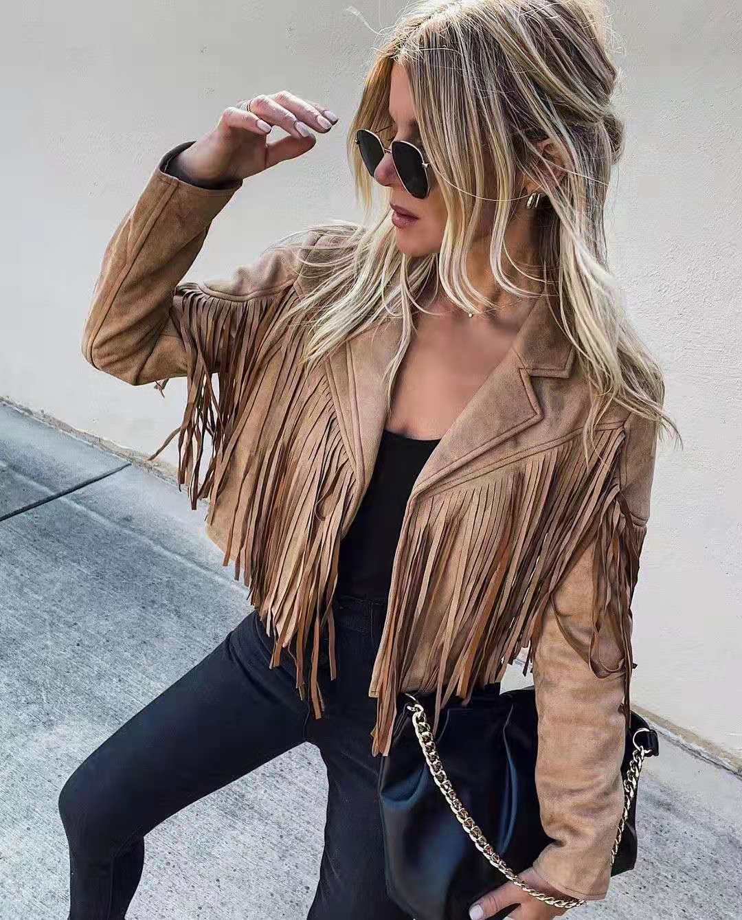 Chaqueta con flecos Amy