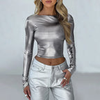 Top de charol brillante