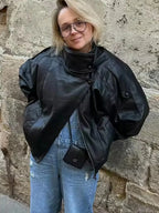 Chaqueta de cuero negro