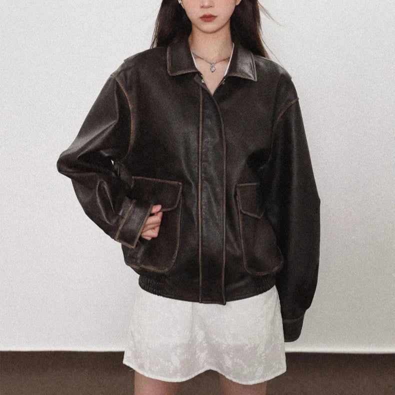 Chaqueta vintage desgastada