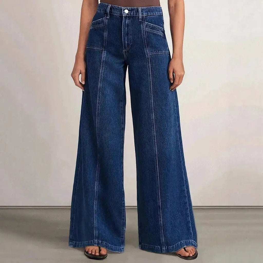Vaqueros Deep Blue Wide-Leg