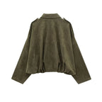 Chaqueta de ante sintético para mujer