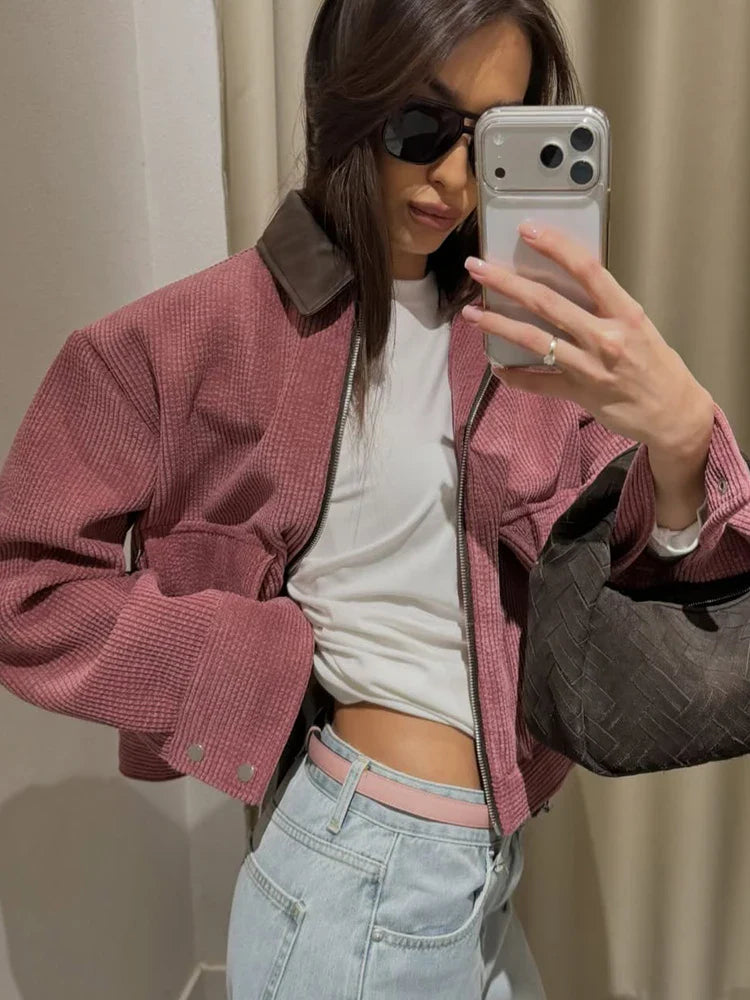 Chaqueta urbana suave con cremallera