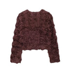 Chaqueta con cuello redondo y textura