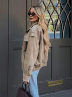 Chaqueta de ante con cremallera de lujo