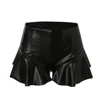 Shorts Ruffle Leather