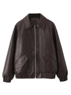 Chaqueta de cuero Retro Moto