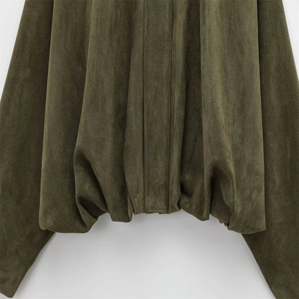 Chaqueta de ante sintético para mujer