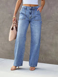 Vaqueros Wide-Leg Straight Denim