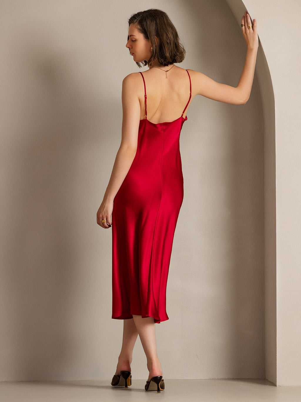 Vestidos Maxi Largos de Seda Pura con Tirantes