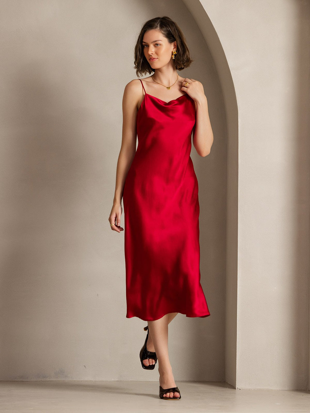Vestidos Maxi Largos de Seda Pura con Tirantes