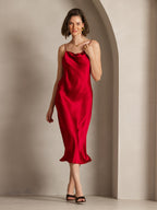 Vestidos Maxi Largos de Seda Pura con Tirantes