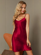 Vestido sexy de pura seda con espalda cruzada