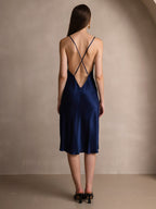 Vestido Largo de Seda Pura Sexy con Espalda Cruzada