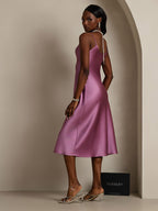 Vestido Largo de Seda Pura con Tirantes Finos