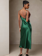 Vestido Largo de Seda Pura con Tirantes Finos