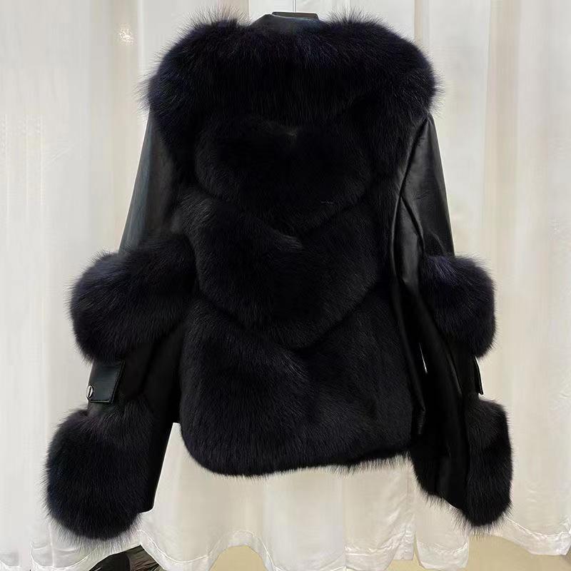 Chaqueta de piel y cuero de lujo