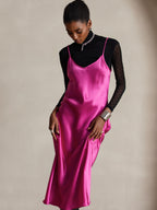 Vestido Largo de Seda Pura con Tirantes Finos