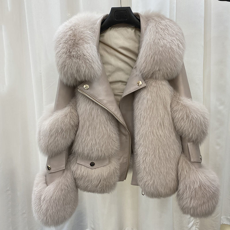 Chaqueta de piel y cuero de lujo