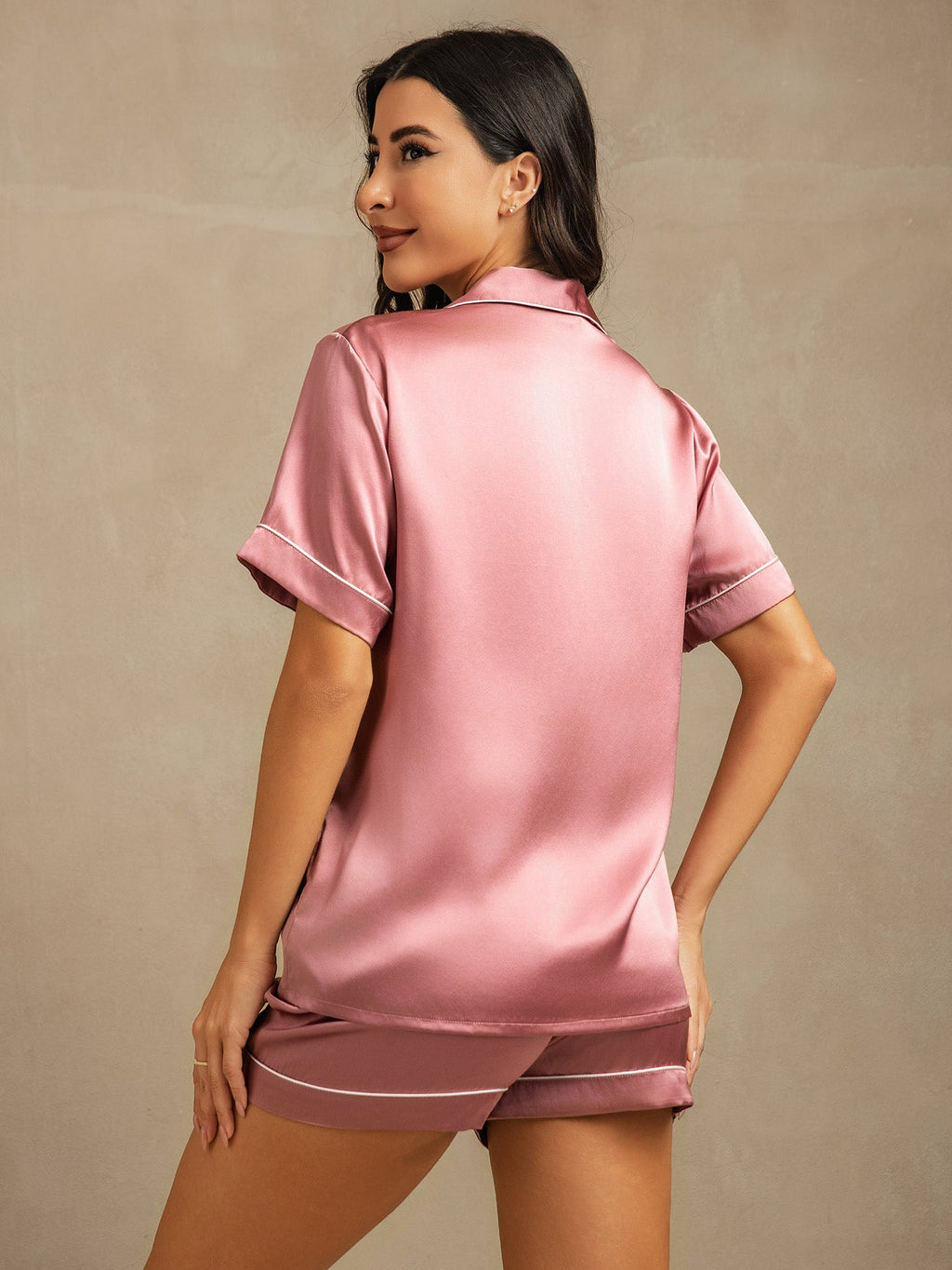 Conjunto de Pijama Corto de Seda Pura