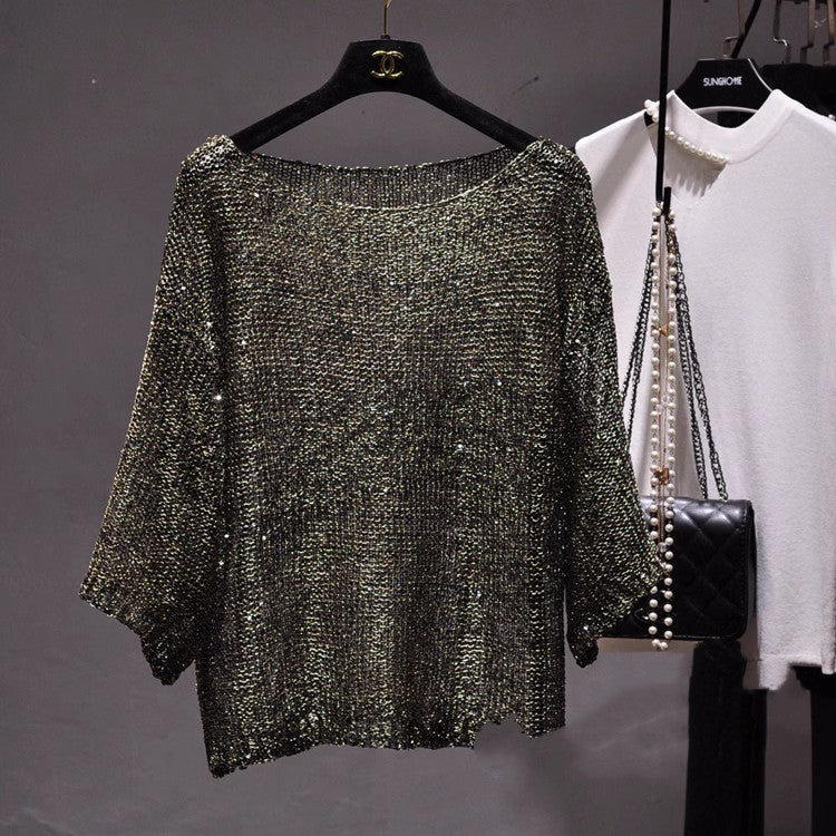 Inclined Sequined Blouse